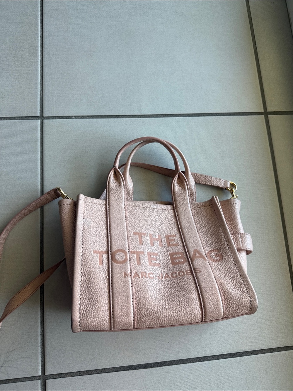 Marc Jacobs Blush Pink The Tote Bag Leather Satchel